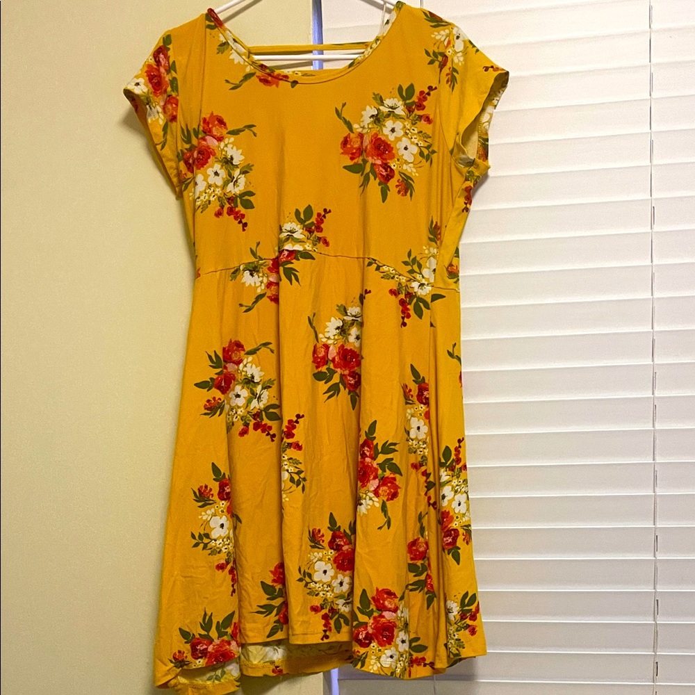 Bobbie Brooks Yellow Floral Dress